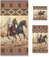PATINISA Boho Bath Towels Set of 3,Azetc Ethnic Style Western Horse,Decoractive Bathroom Towels