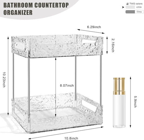TENDER EPOCH 2-Tier Counter Countertop Bathroom Organizer Storage, Dresser Organizer Vanity Tray for Makeup, Perfume