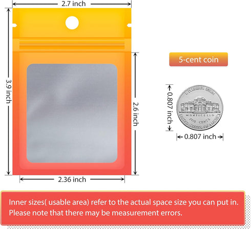 Funfery 100 Pieces Resealable Smell Proof Bags for Food Storage, Clear Mylar Bags for Small Business Packaging