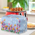 Extra Large Blue Flower Toaster Oven Cover, Quilted 2 Slice Kitchen Small Appliance Cover for Most Standard Toasters