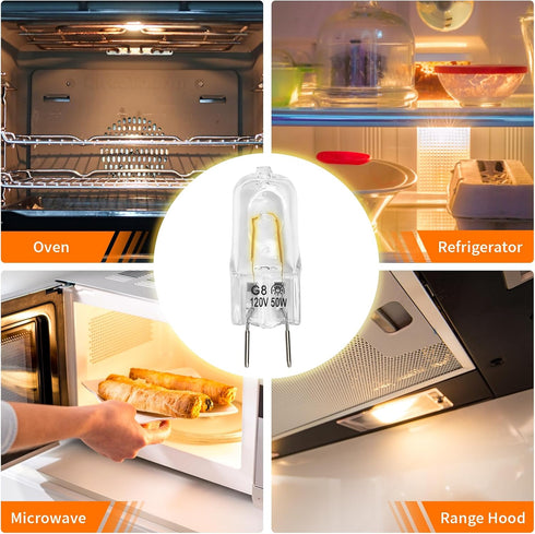 Belleone Light Bulb for GE Microwave Oven - 120V 50W Halogen Lamp Compatible with Over The Range Microwave Hood