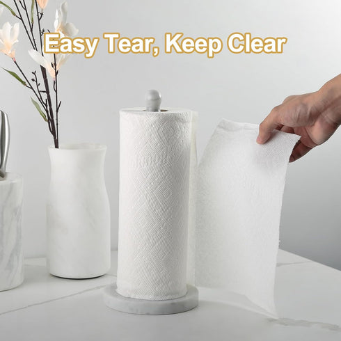 Countertop, 6 Koville Carrara Marble Paper Towel Holder Genuine Stone Paper Towel Holder Stand for Kitchen Storage