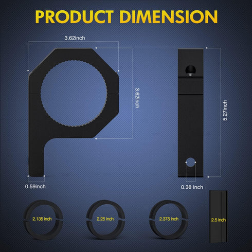 Nilight 2PCS Roll Bar Clamps Mounting Brackets, LED Light Mount Clamps Fit on 2.135" to 2.5” Bull Bars