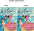 Welcome Summer House Flag, Flamingo Pool Decoration, Seasonal Outdoor Farmhouse Yard Double Sided 28x40 Inch