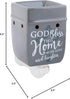 Elanze Designs God Bless This Home with Love, Grey Stoneware Electric Plug-in Wax Tart Warmer