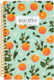Blank Recipe Book: 120 Pages, 8 Sections, Floral and Orange Theme, Laminated Hardcover (5.5 x 8.5 In)