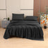 Toodou Soft Brushed Microfiber Black Twin Size Fitted Sheet, Comfortable and Durable Mattress Cover