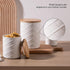 Sets Countertop, Pack 4 Sweejar Ceramic Canisters for Kitchen Relief Food Storage Jar with Bamboo Lid, Stackable