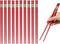 EORTA 10 Pairs Red Fiberglass Chopsticks, 24 CM, Reusable, Dishwasher Safe, Chinese Luck Words Printed
