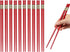 EORTA 10 Pairs Red Fiberglass Chopsticks, 24 CM, Reusable, Dishwasher Safe, Chinese Luck Words Printed