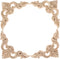MUXSAM 4Pcs Unpainted Wood Carved Appliques Onlays - Little Wooden Corners Flower Carvings for Mirrors, Cabinets,