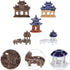 YARDWE 5pcs Miniature Pagoda Statue, Fairy Garden Figurines, Zen Garden Pagoda, Chinese Zen Asian Decor, Miniature