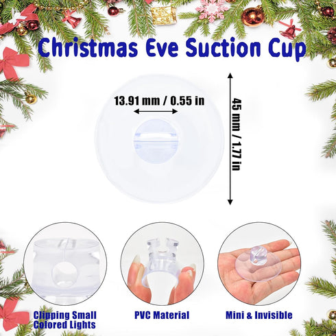 Christmas Light Suction Cups Christmas Lights String Suction Cup Holiday Light String Hooks Holders Light Caddy Window Glass Suction Cup Clips for Seasonal Lights & Xmas Decorations (50Pcs) by AccEncyc
