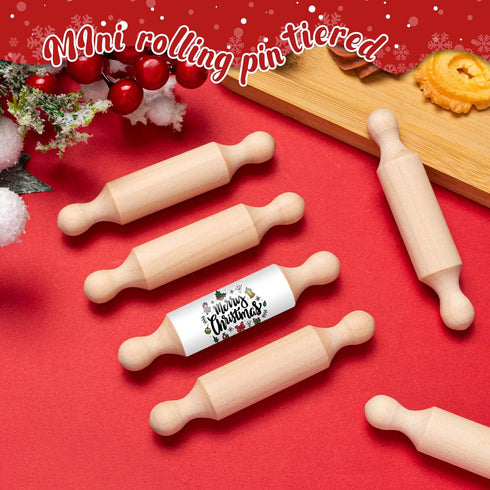 FFNIU 20PCS (4.1 Inches) Mini Rolling Pins for Crafts, Small Wooden Dough Roller for Children in the Kitchen Baking