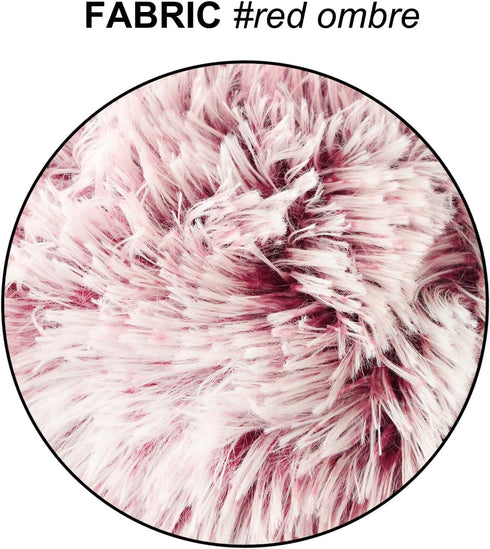 Uhomy 2 Packs Fluffy Accent Pillow Covers, 20"x20", Soft Burgundy Ombre Faux Fur Decorative Cushion Covers