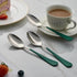 Set 24 18/0 Spoon,7.3-inch Sets Set 24,Mirror Green Dinne spoons Piece,Green Handle Silverware Spoon Stainless Steel