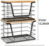 2 Pack Countertop ALOCEO Storage Stackable Kitchen Laundry Organizers with Bamboo Top, Large Trash Bag Holder and Small