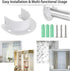 OwnMy 4 Packs Closet Rod End Supports, U Shaped Stainless Steel Flange Rod Holder for Wardrobe Shelf, White