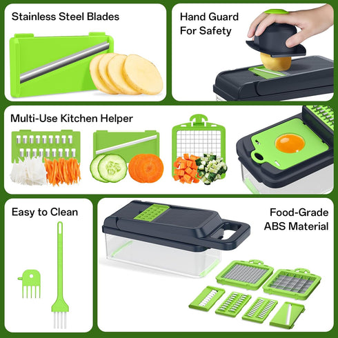 12 1 HomeHacks Vegetable Chopper Vegetable Cutter, in Kitchen Gadget, Dicer, Slicer, Onion Cutter, Salad, Cheese Grater