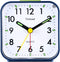 Small Battery Operated Analog Alarm Clock, Silent Non Ticking, Ascending Beep Sounds, Snooze, Light Functions (Blue)