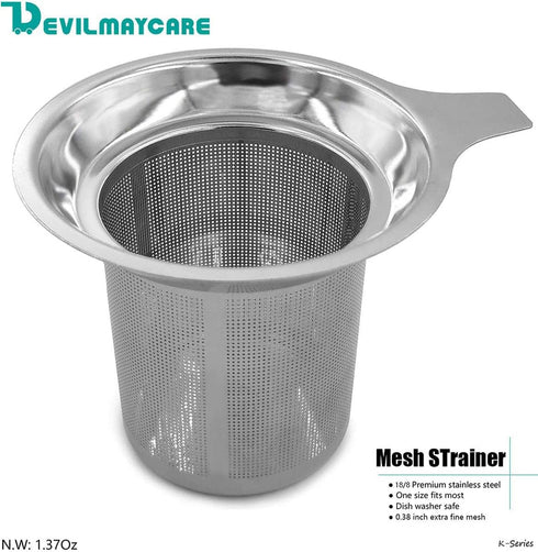 Daycount Stainless Steel Reusable Filter, Tea Baskets Mesh Coffee Espresso Strainer with Holder