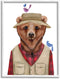Stupell Industries Red Tartan Bear Camping Gear Design by Rachel Nieman, Small Birds