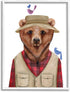 Stupell Industries Red Tartan Bear Camping Gear Design by Rachel Nieman, Small Birds
