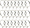 MroMax 24 Pcs Curtain Rings with Eyelets, 1-3/4 Inch Metal Silver, 45mm Inner Diameter, Fits 1-1/2 Inch Curtain Rod