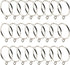 MroMax 24 Pcs Curtain Rings with Eyelets, 1-3/4 Inch Metal Silver, 45mm Inner Diameter, Fits 1-1/2 Inch Curtain Rod