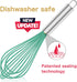 Teal Silicone Whisk Set of 3, Professional Non Scratch Cooking Whisks, Stainless Steel & Silicone Tool for Nonstick
