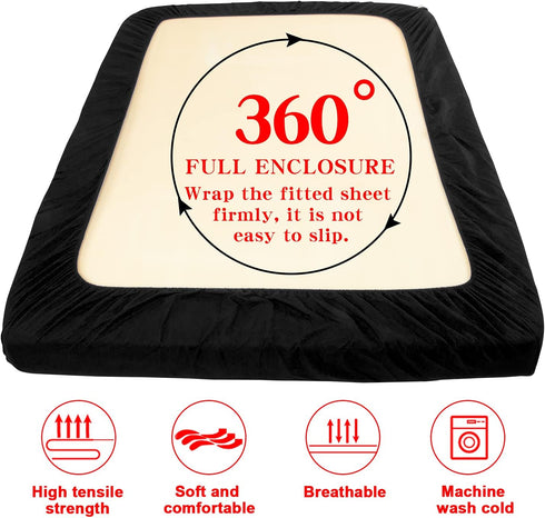 NTBAY Full Fitted Sheet Only - Brushed Microfiber Deep Pocket Fitted Sheet - Soft, Wrinkle-Free, Fade-Resistant