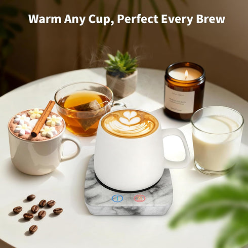 3-Temp Settings, VOBAGA Coffee Mug Warmer with Coffee Cup Warmer with Auto Shut Off, Smart Mug Warmer for Travel Office