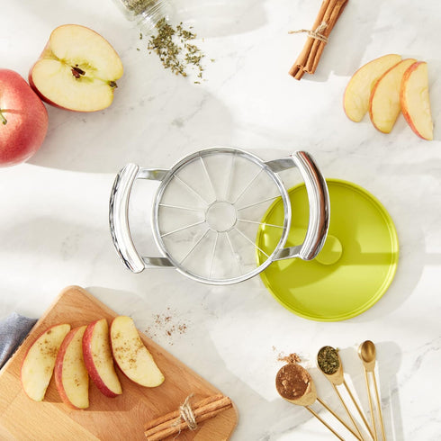 RSVP International Jumbo Slicer, Core and Slice Apples Kitchen Tool Collection, 7.32x4.92", Stainless Steel with Lid