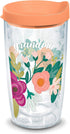 Tervis Grandma Floral Double Walled Insulated Tumbler Travel Cup – Keeps Drinks Cold & Hot, 16oz, Made in USA, Clear
