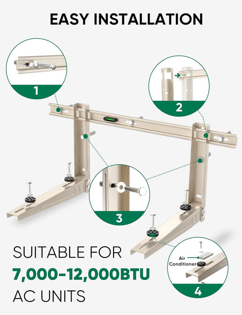 Mini Split Wall Mounting Bracket for 7000-12000 BTU Mini Split Air Conditioner with Leveler, Universal Ductless AC