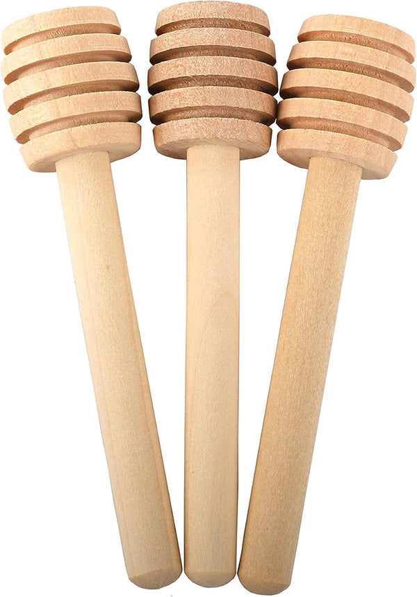 Ucheom Wooden Honey Dipper Sticks, 3Pcs Mini Honey Spoon for Honey Jar Dispense