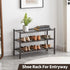 Furshus 3-Tier Closet, Shoe Rack, Bamboo Stackable Shoe Shelf Storage Organizer, Shoe Stand for Entryway and Hallway