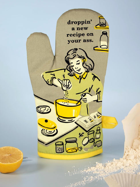 Blue Q Oven Mitt: Droppin' a New Recipe on Your Ass, Super-Insulated Quilting, 100% Cotton