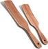 Spurtle Set, Natural Acacia Wooden Kitchen Utensils Set of 2 for Cooking, Mixing, Serving