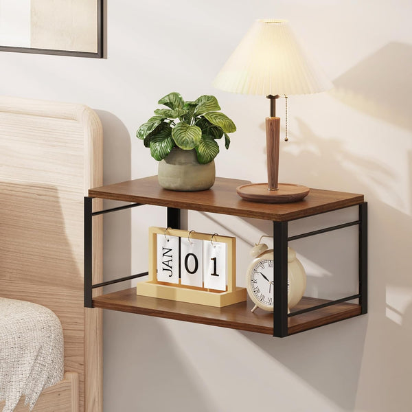 Floating Nightstand, Wood Bedside Shelf Wall Mounted Nightstand, Floating Bedside Table Wall