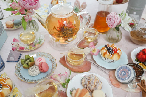 2 2-in-1 Teabloom Stovetop & Microwave Safe Glass Teapot with Removable Loose Tea Glass Infuser Includes Blooming Teas