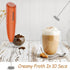 Hand Mixer Milk Frother for Coffee - Dutewo Handheld Foam Maker for Lattes, Mini Foamer for Cappuccino, Red 178C