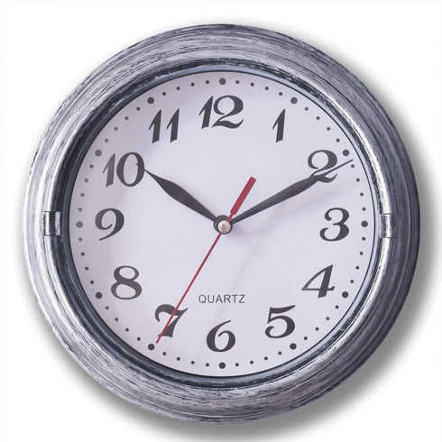 SAC SMARTEN ARTS 8 Inch Silent Quartz Wall Clock - Battery Operated in Silver