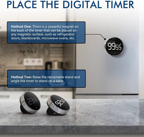 Digital Kitchen Timer, 3.8'' Large LED Display, Adjustable Volume, Easy for Cooking/Study/Exercise