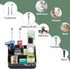 Bamboo Toothbrush Holders for Bathroom Counter Organizer - 6 Slots for Family, Electric Toothbrush Holder, Black Marble