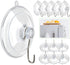 HangerSpace Suction Cup Hooks - 1.77 Inches Clear PVC Suction Cups with Metal Hooks for Shower, Bathroom, and Kitchen,