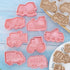 8 Set Set Transportation Vehicle Cookie Cutters with Plunger Stamper Piece Construction Vehicles Cookie Cutters Car