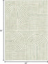 5x7 LUXRUG Washable Area Rug - Boho Living Room Rug Soft Indoor Carpet Ultra-Thin Sage Green Modern Abstract Rainbow