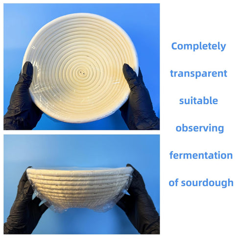 WanMoThink 100 Bowl Covers Bread Proofing Large Shower Cap Plastic Wrap for Food Sourdough Bread Baking Supplies Rising