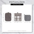 Professional Chef Stripe Kitchen Potholders, Commercial Grade, Gray